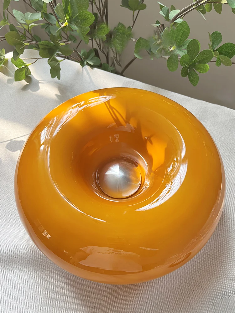 Imagem -03 - Lâmpada de Parede Retro para Sala e Quarto Estilo Bauhaus Lâmpada de Mesa de Vidro Laranja Luz de Cabeceira