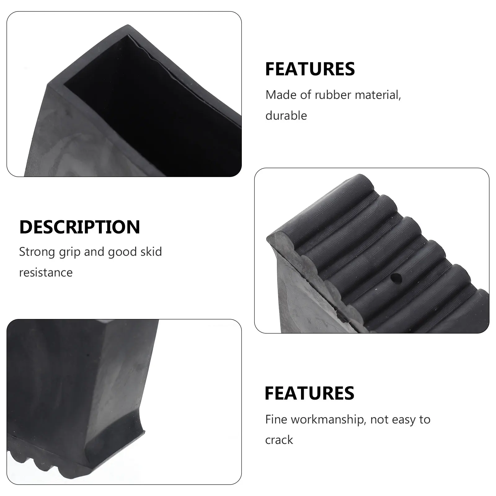 

2pcs Ladder Feet Covers Rubber Pads Cushion Protectors Black Caps Non skid Thick Durable Floor Mats Sturdy Abrasion Resistance