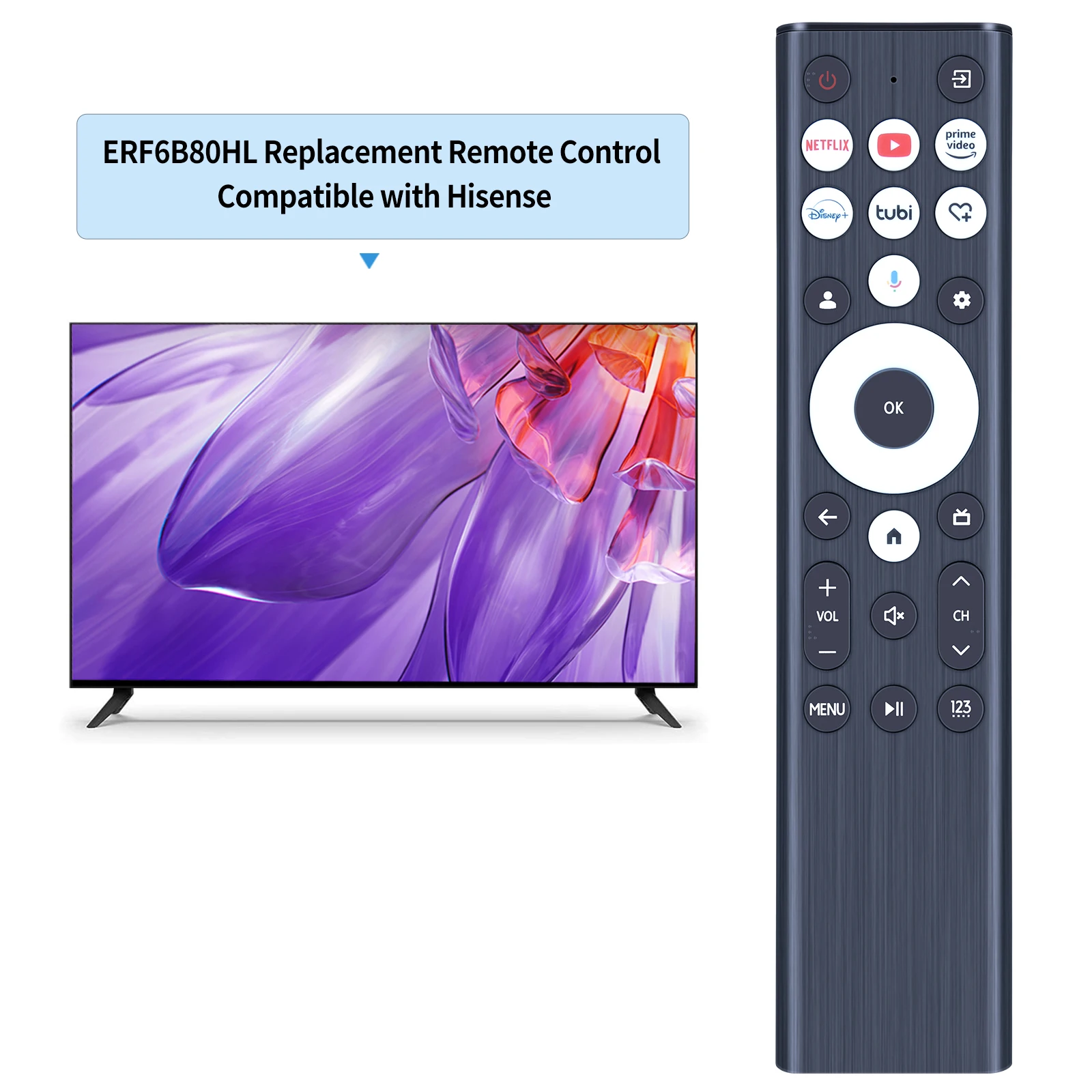Новый голосовой пульт дистанционного управления ERF6B80HL для телевизора серии Hisense класса A7 U8