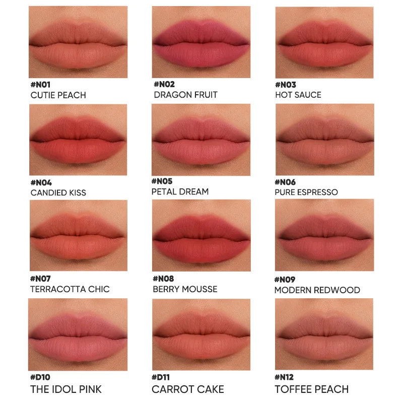 JUDYDOLL Matte Lip Powder Cushion Cream – Velvet-Soft, Non-Drying Lip Stain with a Blurring Finish, Long-Lasting & Gift-Ready fo