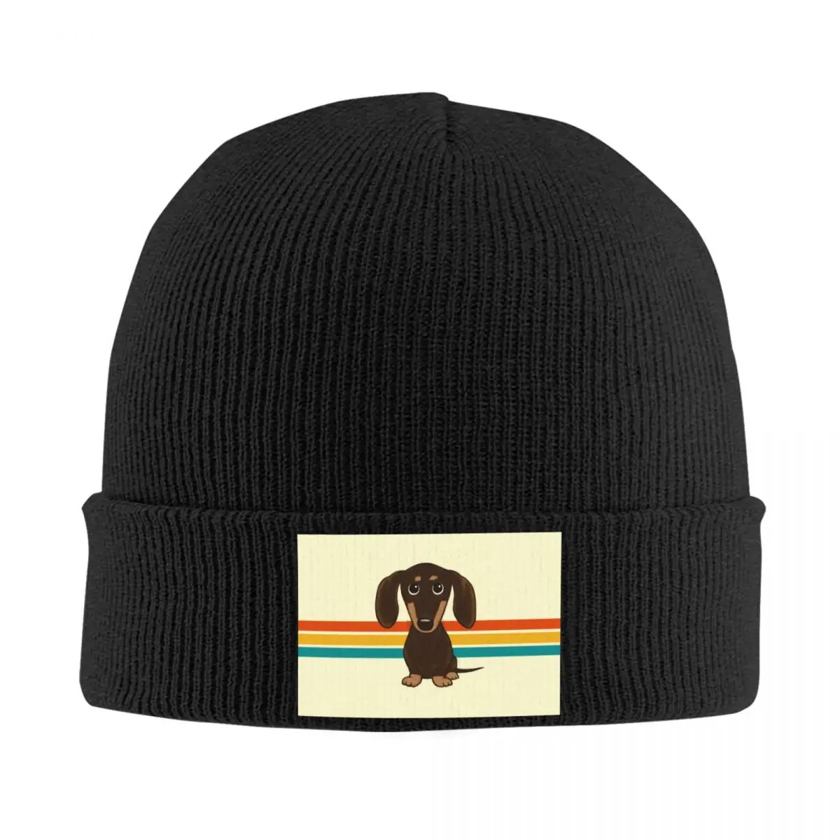 Custom Cute Chocolate Dachshund Beanie Cap Unisex Winter Warm Bonnet Femme Knitting Hat Wiener Dog Skullies Beanies Hats