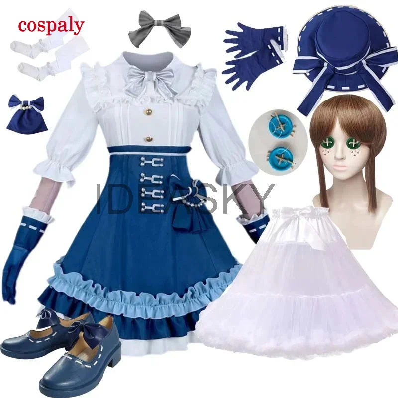 Tożsamość v Emma Wood cosplay ballerer cosplay identity v kostium słodka sukienka lolita dziewczyny kobiety kostium na Halloween pełna peruka buty