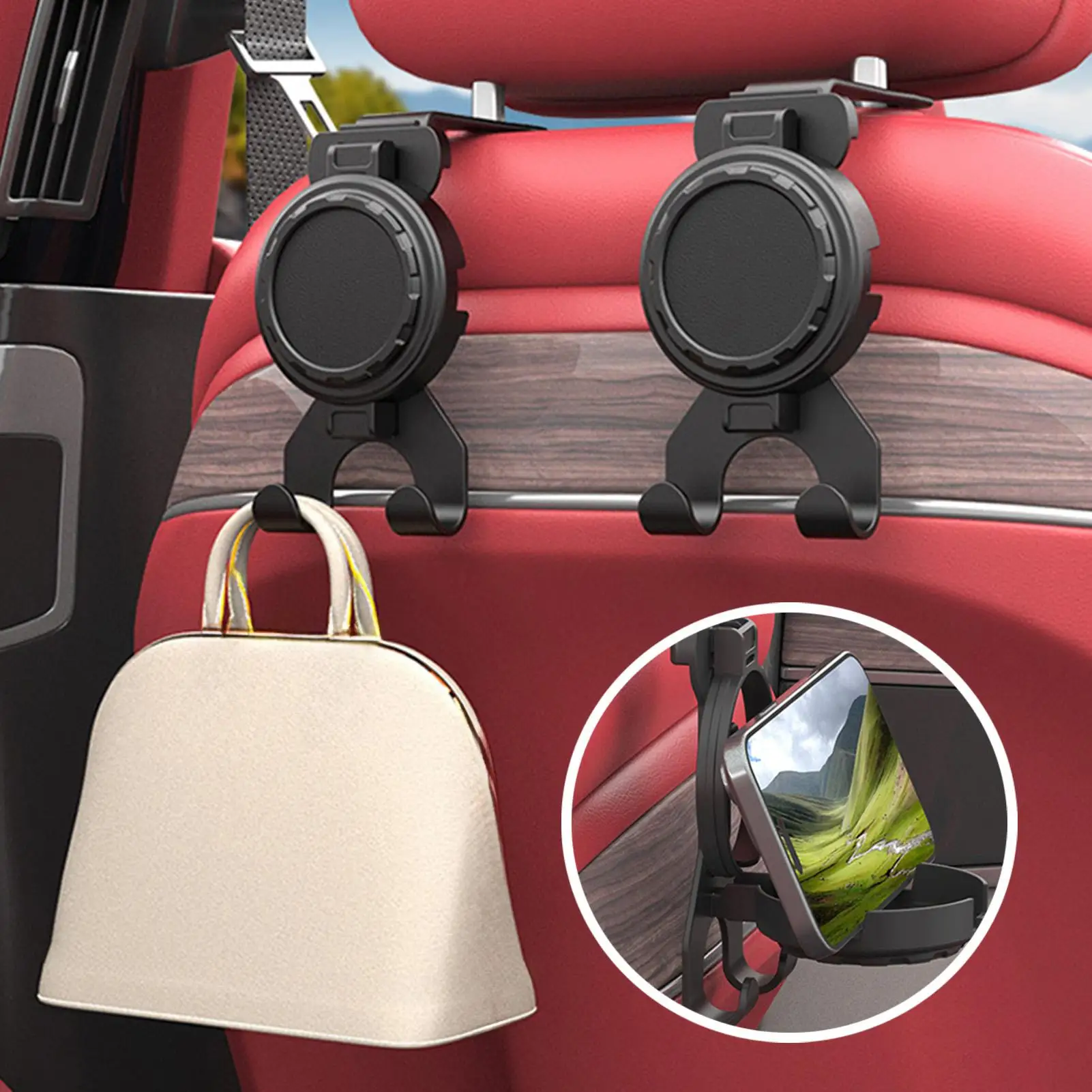 

Крючки для спинки автомобильного сиденья, держатель для телефона, автомобильная чашка и держатель для хранения напитков для путешествий, грузовика, сотовых телефонов, ключей