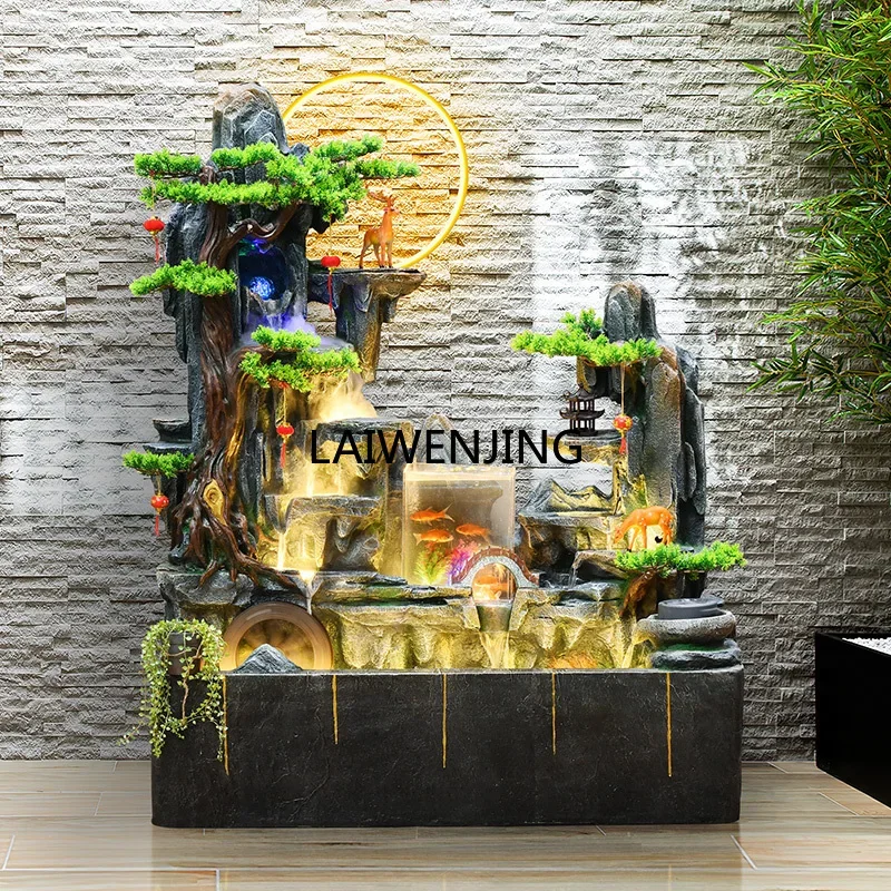 Home Furnishing Modern Rockery Flowing Water Ornament Living Room Ecological Lucky Humidification Fountain Atomization Landscape