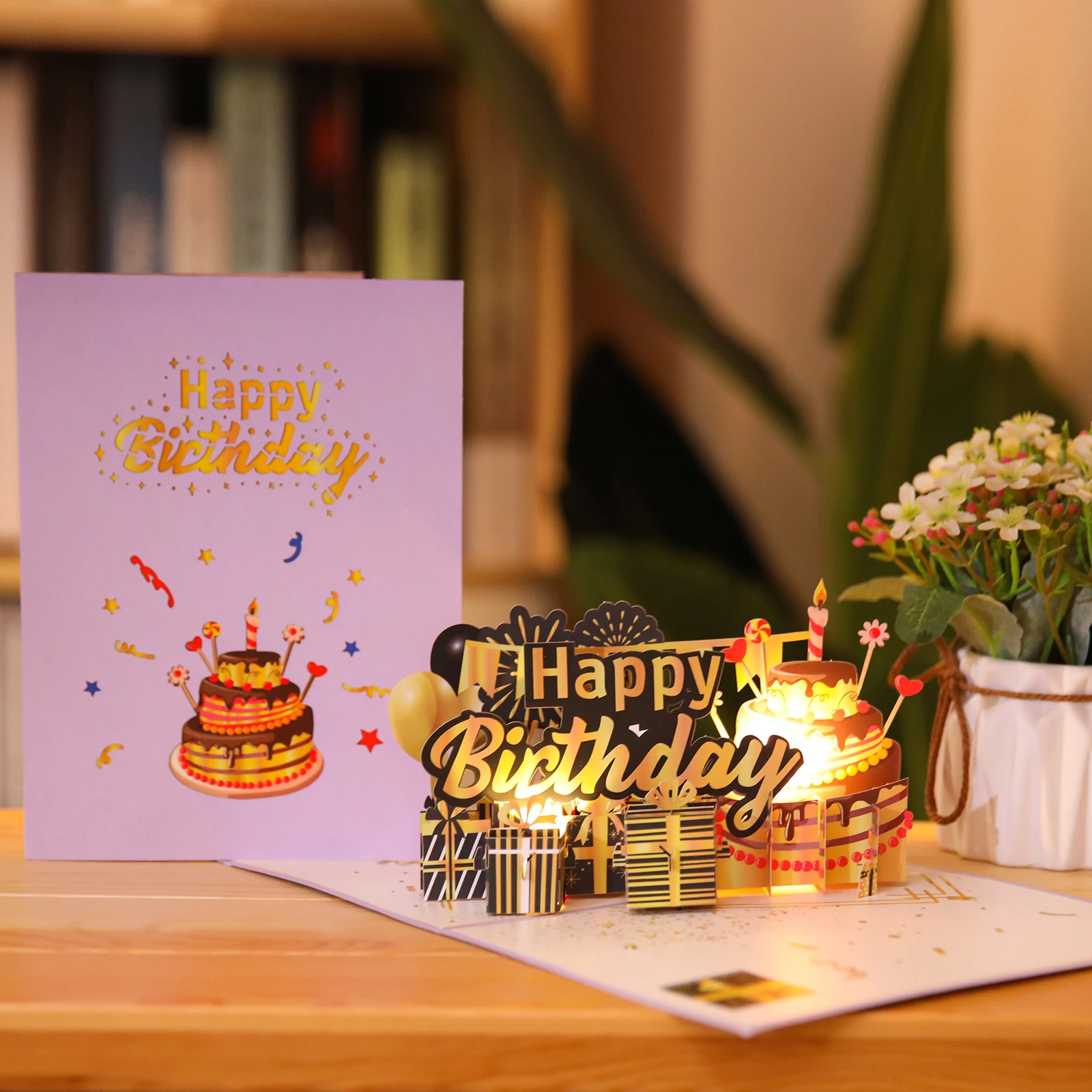 Music Birthday Card, Music Pop Up Card for Birthday Kids, 3d Musical Greeting Card Birthday Party Gift Baby Shown