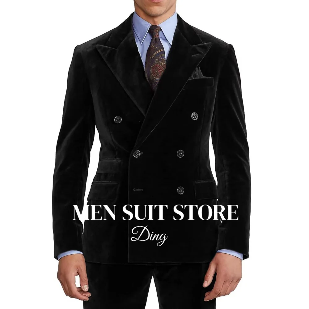 

Мужской вельветовый костюм-двойка: двубортный пиджак и брюки для свадьбы, выпускного, ужина, торжества, костюм жениха, сшитый на заказ