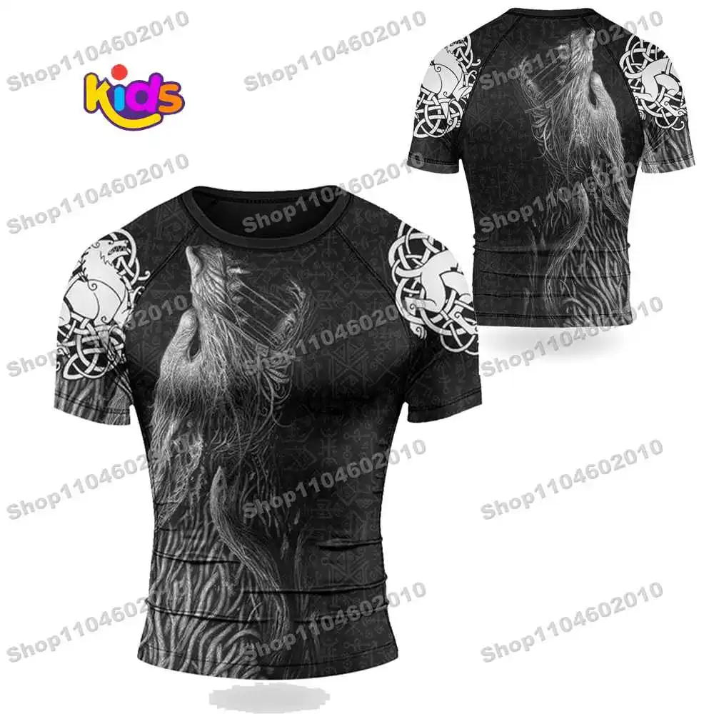 

K44th Детская одежда для серфинга в стиле аниме BJJ MMA для мальчиков Рашгард с короткими рукавами Футболка для дайвинга Узкие купальники Летний пляжный поплавок для девочек