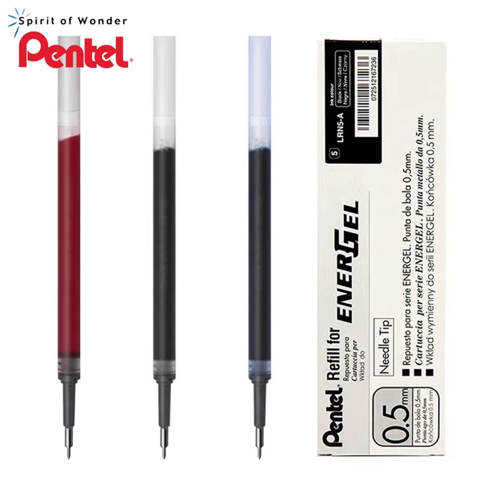 6/12pcs Japan Pentel Gel Pen Refills LRN5 Large Capacity Quick Drying 0.5mm Writing Suitable for BLN75/BLN105 Office Accessories