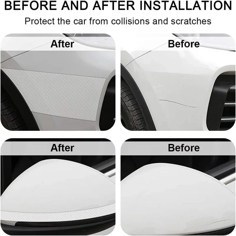 Hoge Kwaliteit Transparante Koolstofvezel Autodeur Protector Stickers Anti Scratch Tape DIY Auto Kofferbak Dorpel Scuff Protector Film