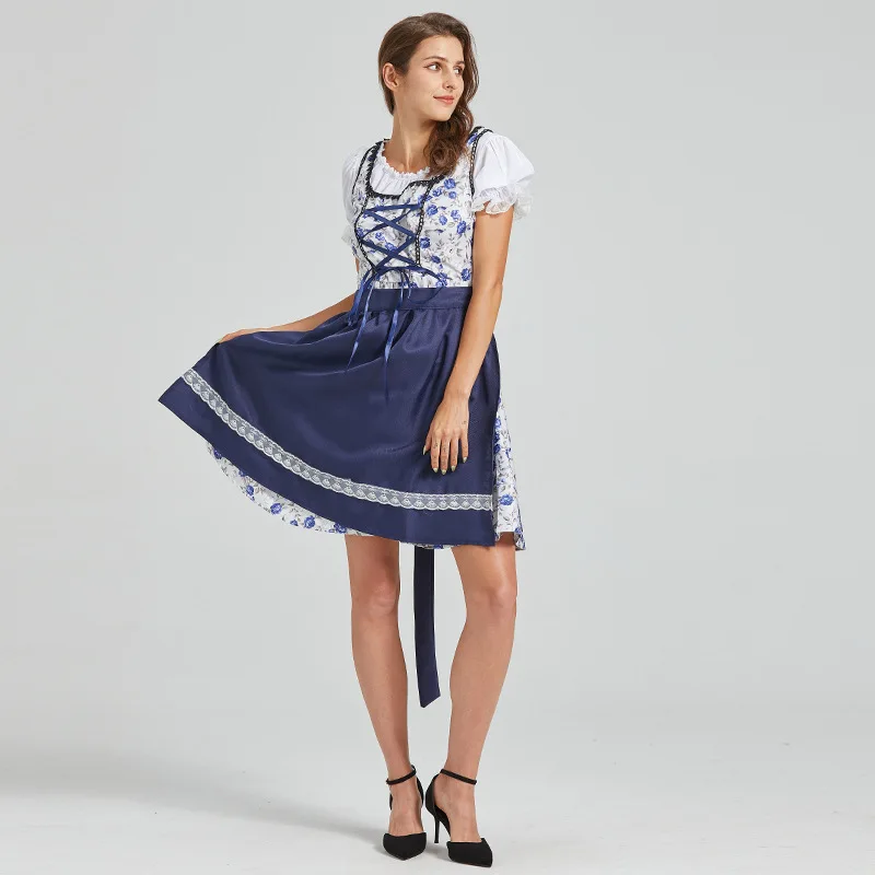 Disfraz de Festival de la Cerveza Mh, Traje de Sirvienta Tradicional Chino con Cuello en V para Mujer, Ropa para Actuaciones Escénicas