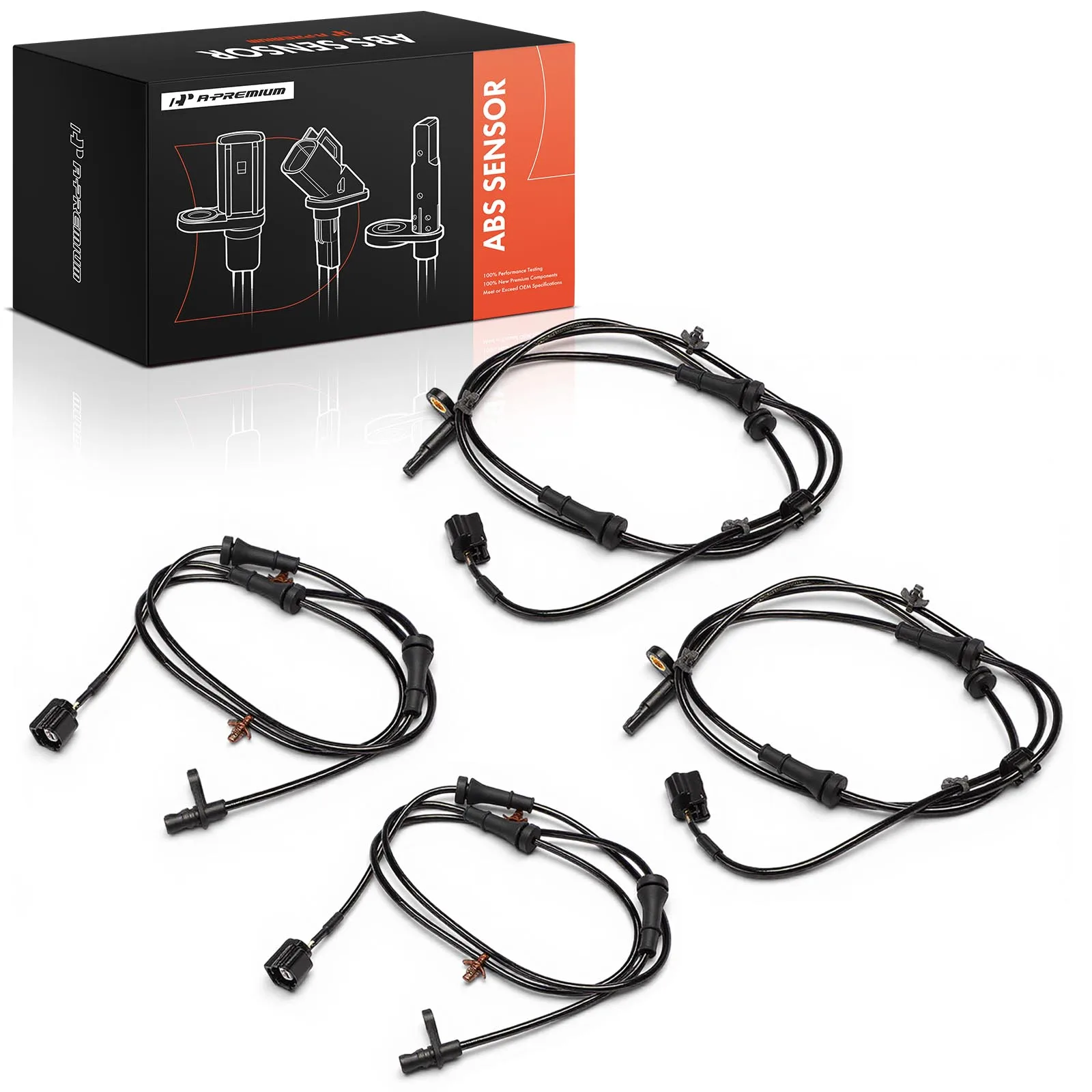 A-Premium 4Pcs Front & Rear Side(Driver & Passenger Side) ABS Wheel Speed Sensor for Chevrolet City Express 2015-2018