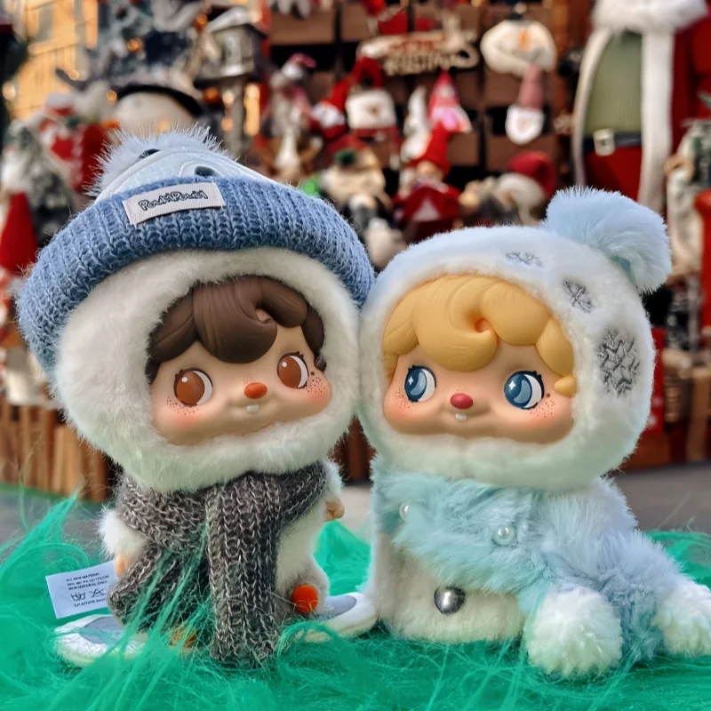 

52toys Genuine Poukapouka Snow Baby Skiing Themed Vinyl Plush Keychain Cute Cartoon Bag Pendant Toys Girl Couple Birthday Gifts