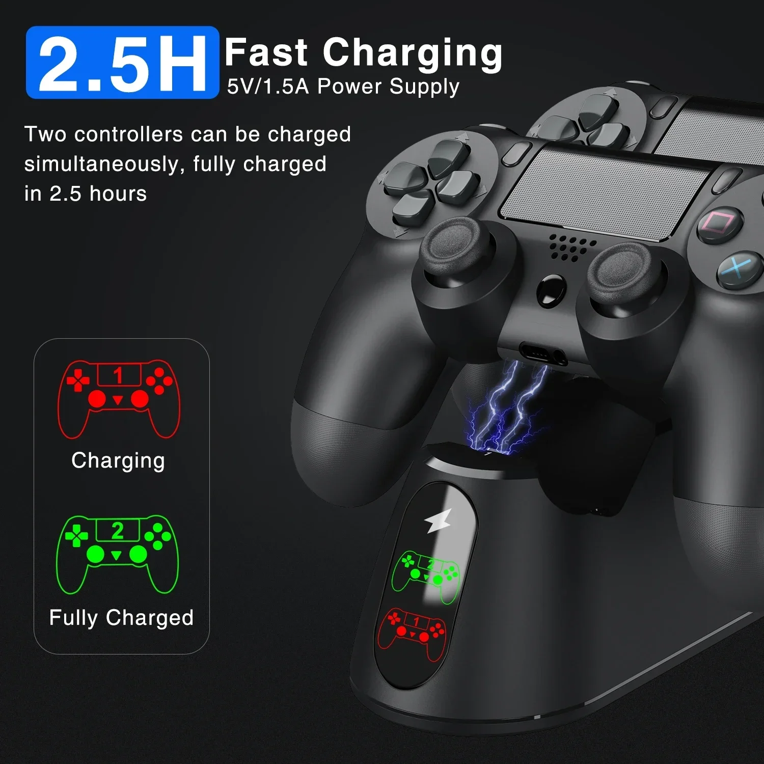 Controllers Charger Dock Station For PS4 Dualsense Fast Charging Stand For Playstation 4/PS4 Slim/PS4 Pro Controllers Accessory