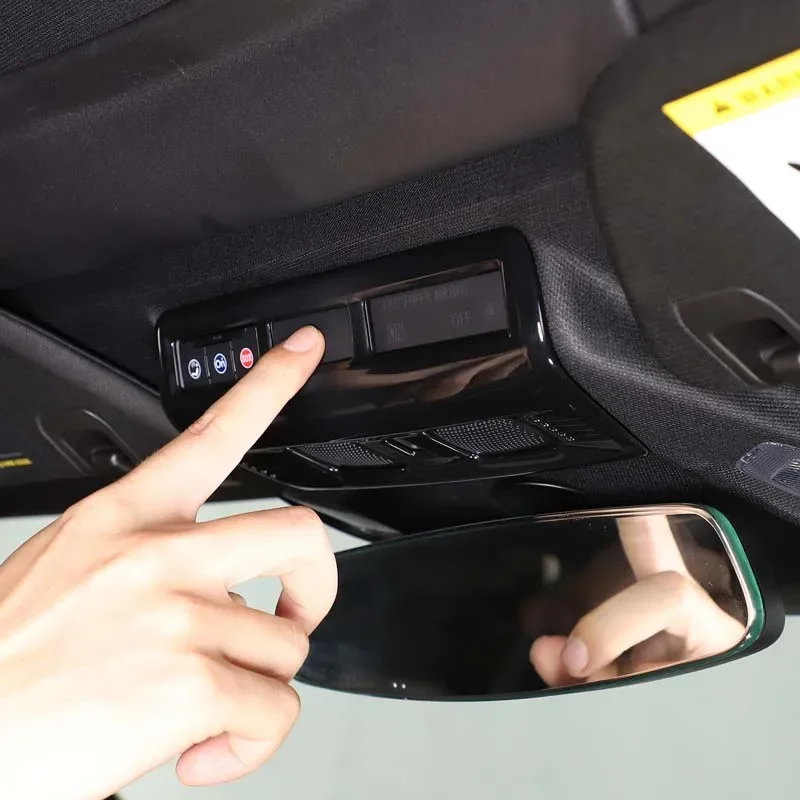 

ABS Glossy Black Car Accessories Interior Roof Reading Light Frame Trim Kit For Chevrolet Corvette C8 Stingray Z51 Z06 2020-2023