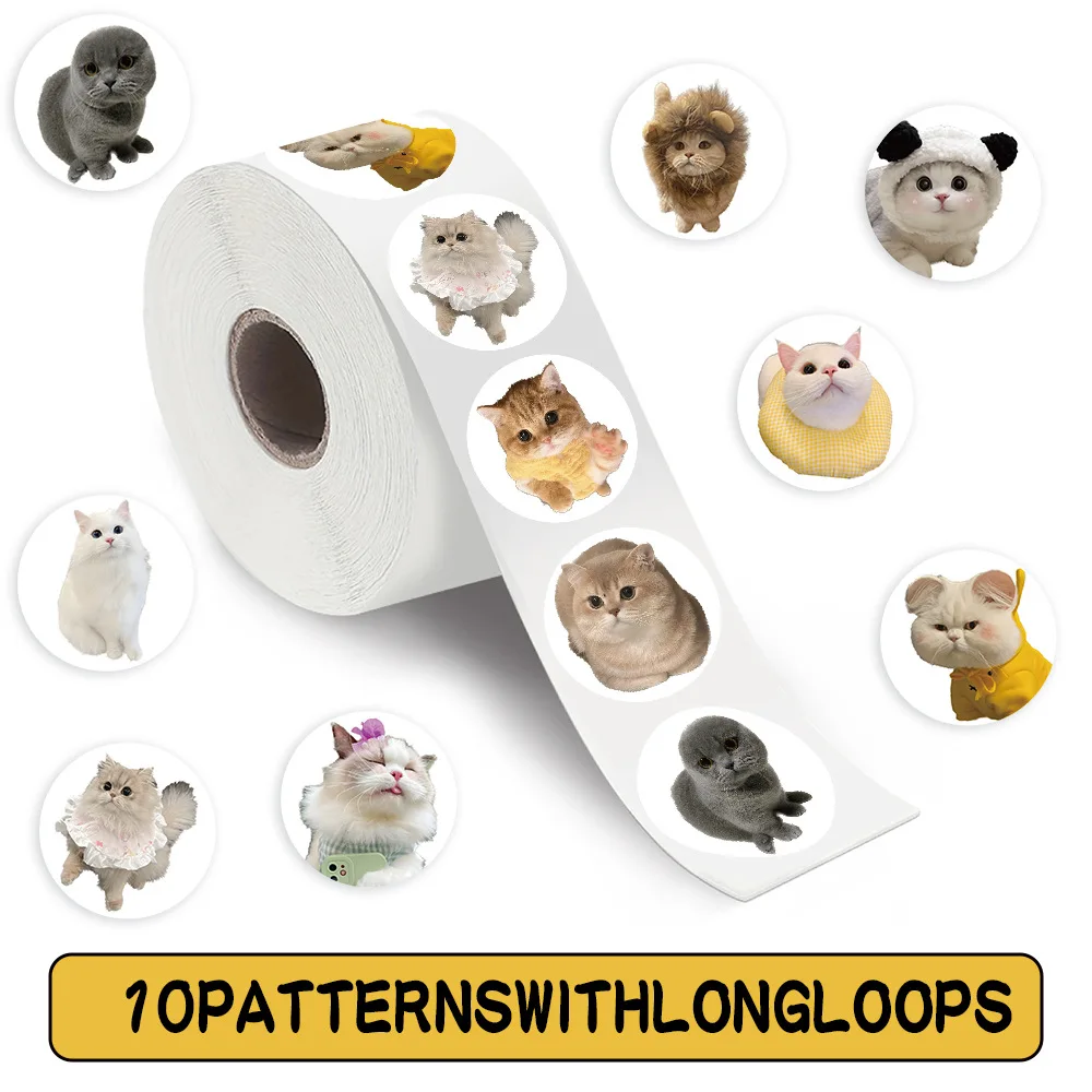 500 teile/Rolle Nette Tier Katze Meme Graffiti Aufkleber DIY Dekoration Handy Fall Notebook Wasser Flasche Skateboard Spielen Geschenke