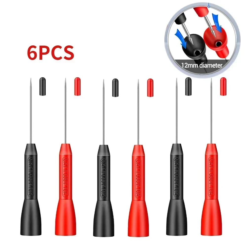 10A 600V Car Tip Probes Diagnostic Tools Auto Multimeter Test Leads Extention Back Piercing Needle Tip Probes Mechanical Tools