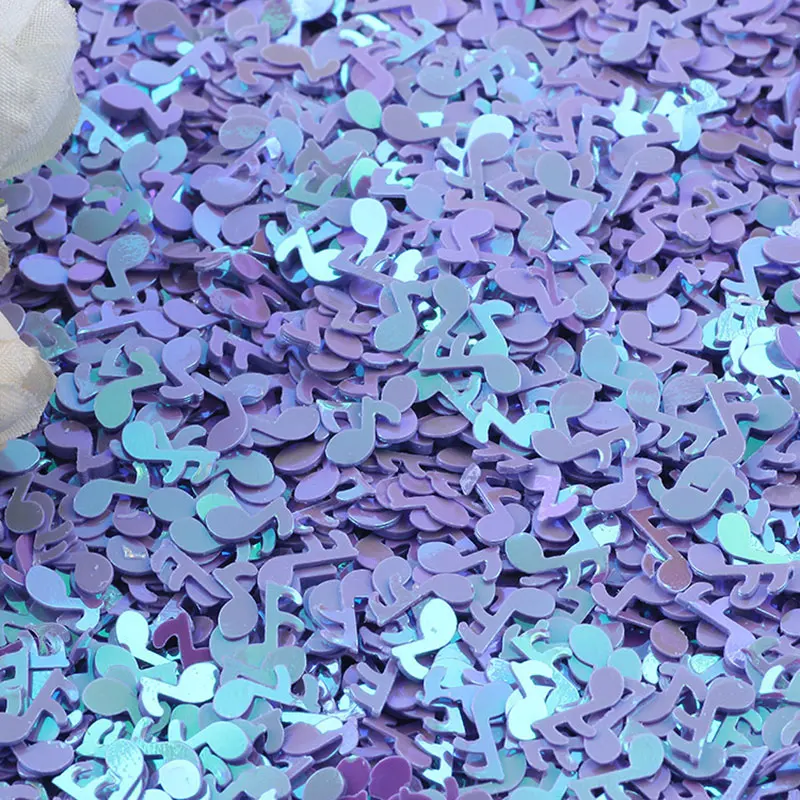 10g/20g/50g/10mm Musical Notation Sequins PVC Bulk Sequin Crafts Confetti Sequin Nail Art DIY Wedding Sewing Crafts Decoration