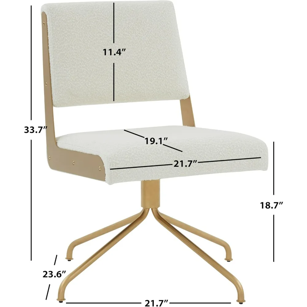 كرسي دوار فاخر باللون العاجي والذهبي من مجموعة SAFAVIEH Couture #2