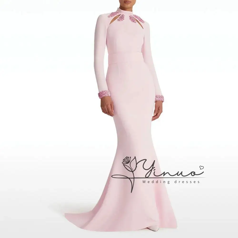 Dress Floor Length Luxury Birthday Evening Dress Full Sleeves Summer Elegant Wedding Party Gowns For Women Arab 2024