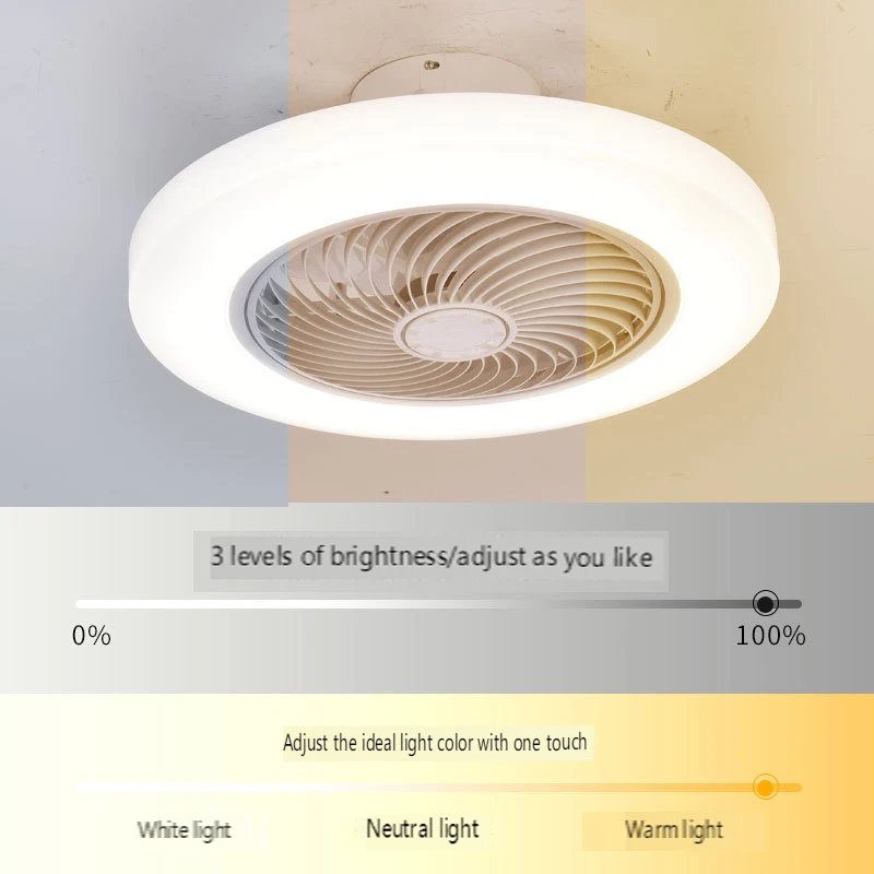 Imagem -06 - Suokeshuc-ventilador de Teto Inteligente com Luz Controle Remoto App Decoração do Quarto Ventilador ar Lâminas Invisíveis Retrátil Silencioso