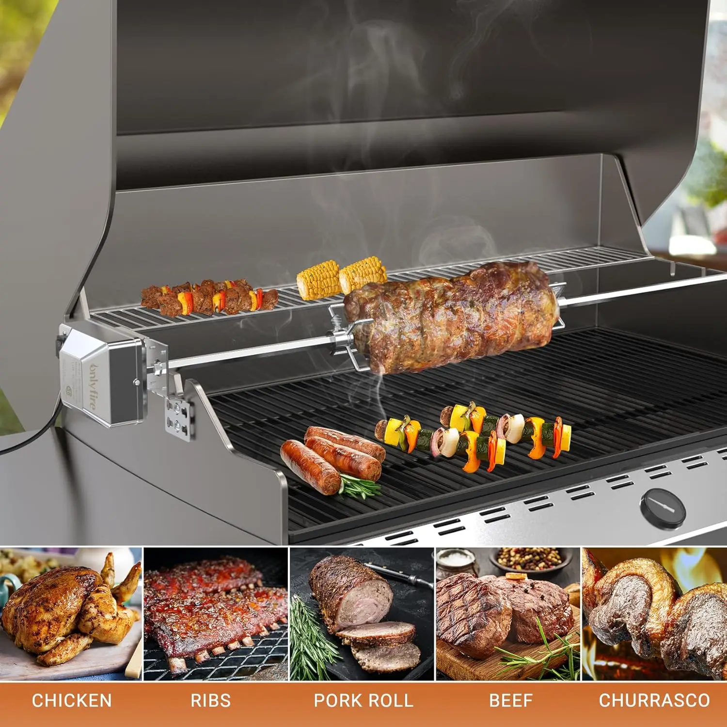 1 زوج المشواة شوك اللحوم عدة الفولاذ المقاوم للصدأ يبصقون مكافحة التوازن جلبة شواء شواء استبدال عرافة مربع قضيب في الهواء الطلق Cookin #6