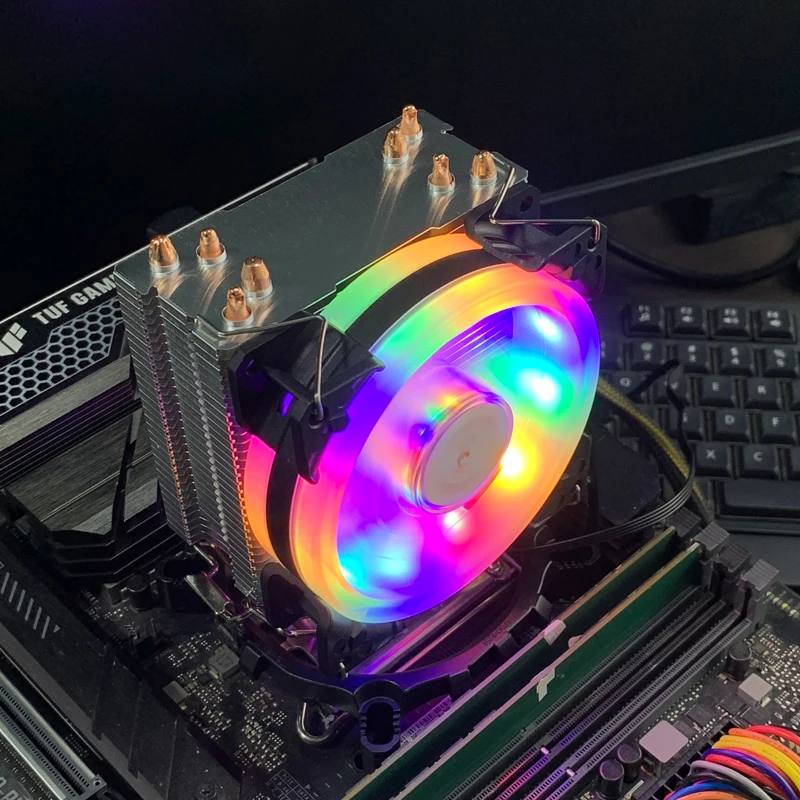 4Heat Pipes RGB CPU Cooler AM4 PC Radiator For Intel LGA 775 X99 1366 1150 1151 1155 1200 1700 2011 X79 AMD AM3 AM5 Ventilador
