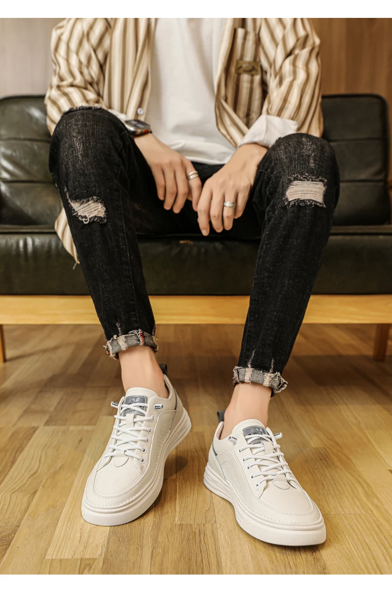 Herren-Slipper, lässige Schuhe für den Sommer, atmungsaktiv, leicht, mit weicher Sohle, flache Outdoor-Wanderschuhe, modische weiße Schuhe für Studenten. – Detail 9