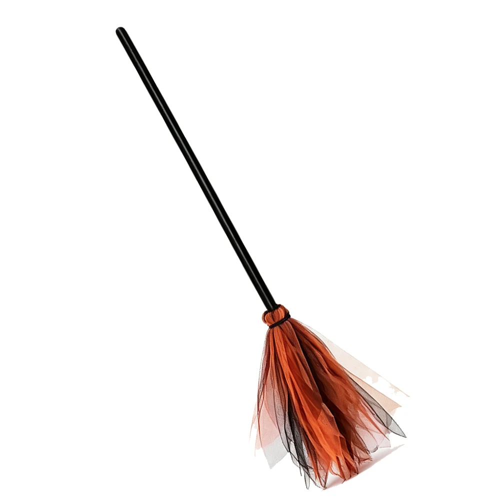 Halloween Witch Cosplay Props Set with Black Magic Hat and Flying Broomstick description 3