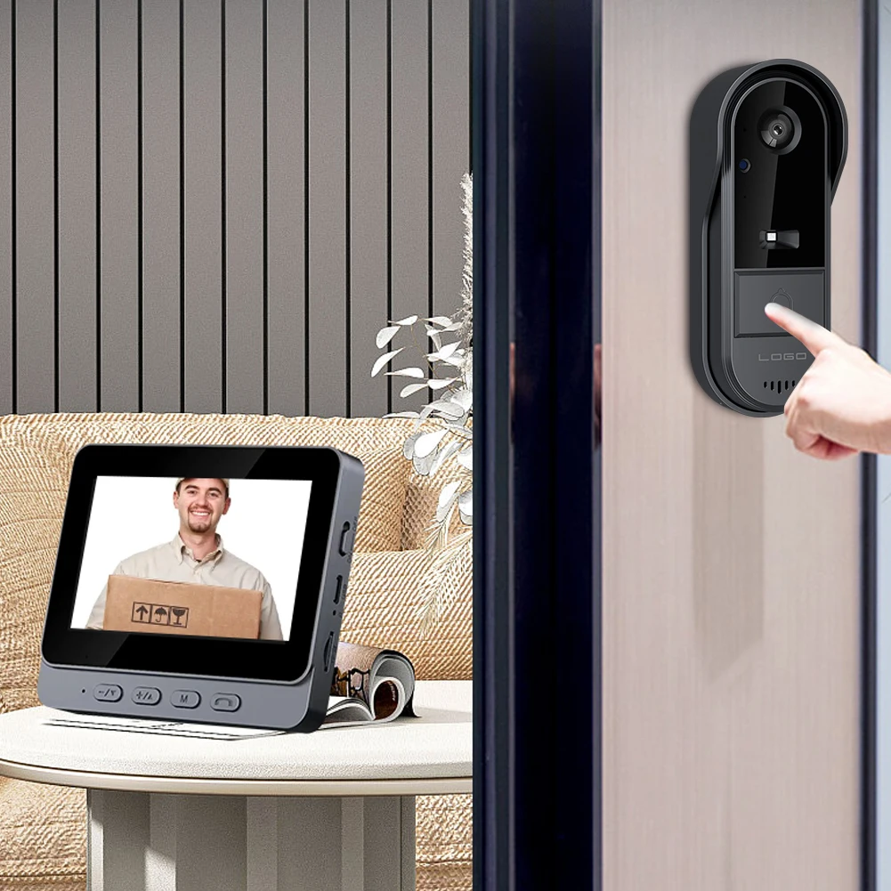 Imagem -05 - Wifi Video Intercom Campainha da Porta com Tela Ips Câmera Peephole Impermeável Segurança Doméstica 2.4g 4.3 Polegada