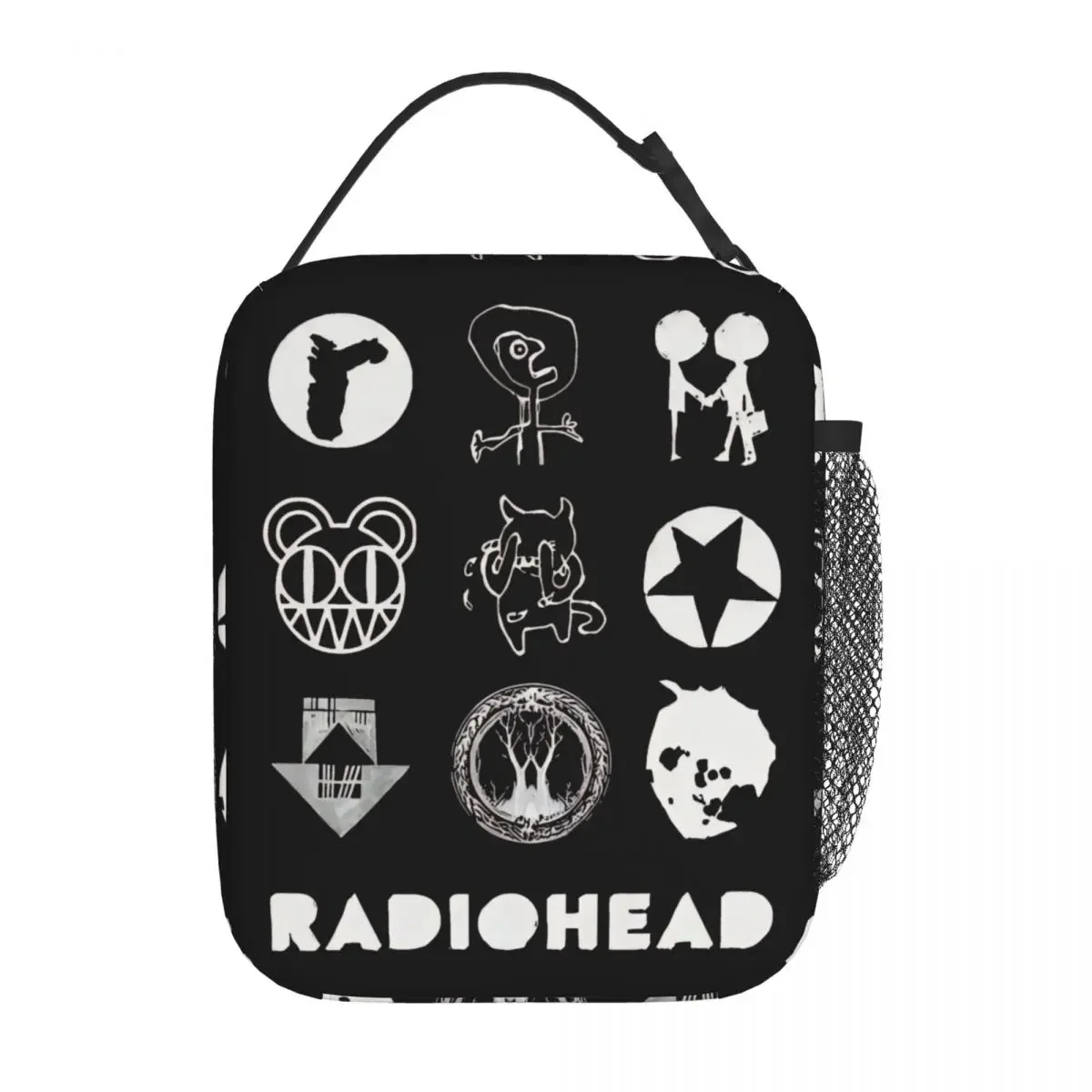 Radiohead Insulated Lunch Bag Leakproof Band Music Lunch Container Cooler Bag Tote Lunch Box Large Capacity Camping Bag