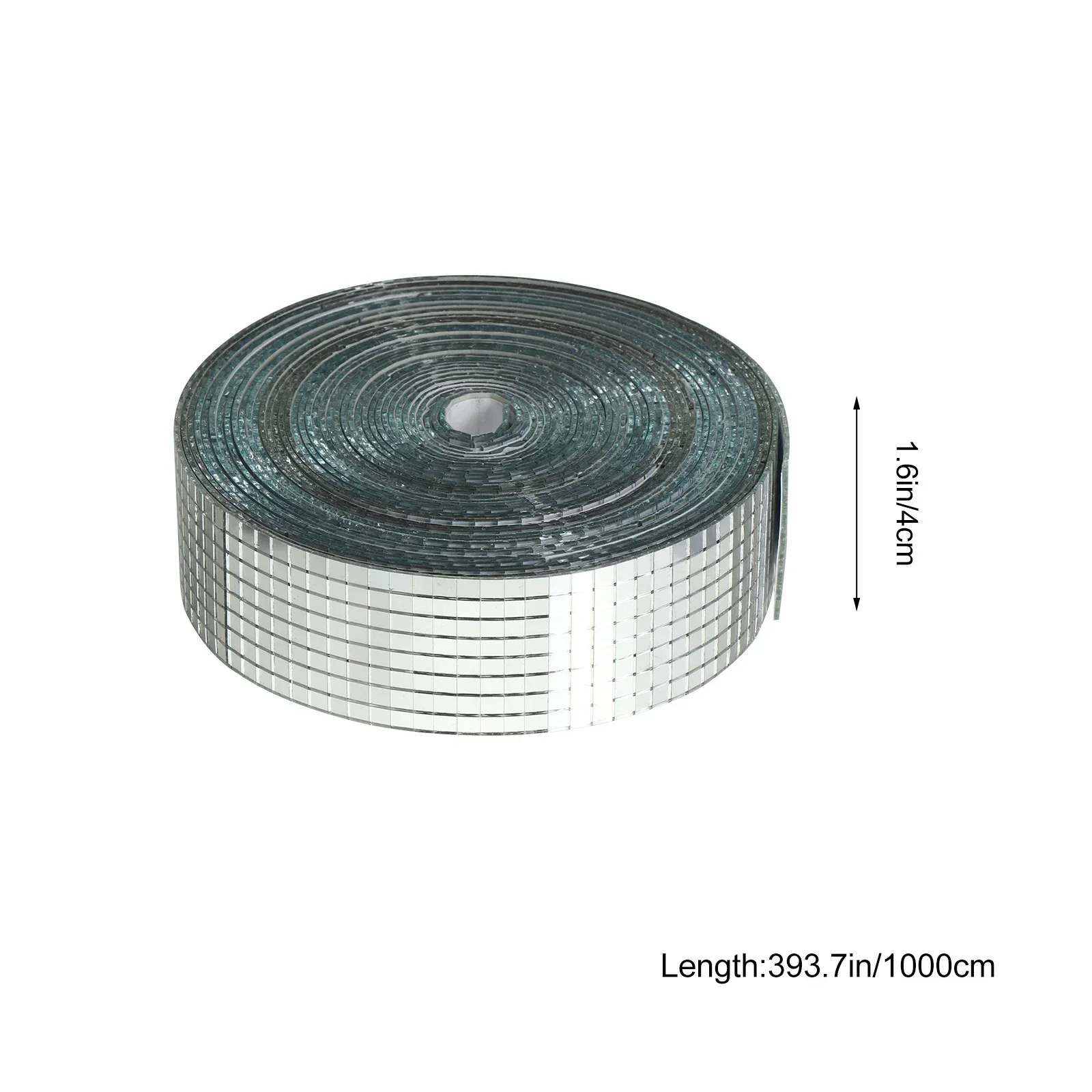 1 Roll Mosaic Self-Adhesive Square Glass Mosaic Tiles Sliver Sheets Mirrors for Handade Crafts Wall Sticker Accessories