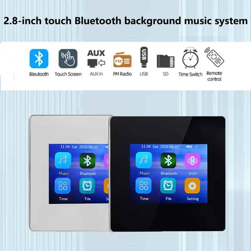 

New products in 2025 2.8-inch touch Bluetooth background music host touch screen power amplifier touch screenIn Wall Amplifier