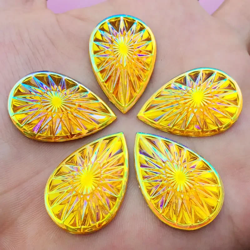 20*30mm 12pcs Water Drop Shine Crystal AB Color Rhinestone Sew On Stones buttons for DIY Garment Jewelry -B89