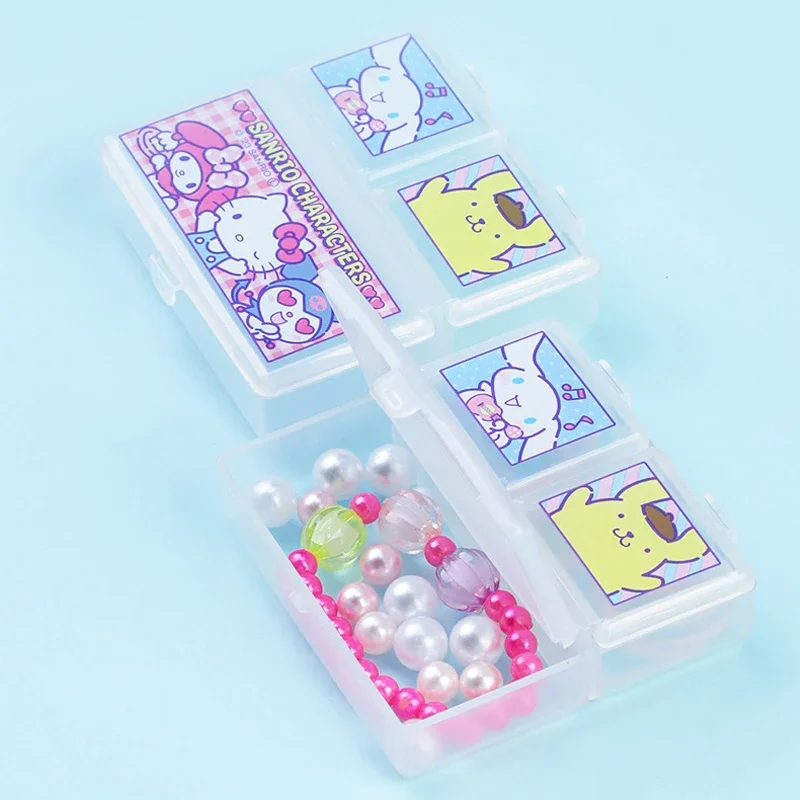 Sanrio Hello Kitty Portable Pill Box Cute Cartoon Weekly Medicine Storage Pill Case Travel Organizer Pill Dispenser Container