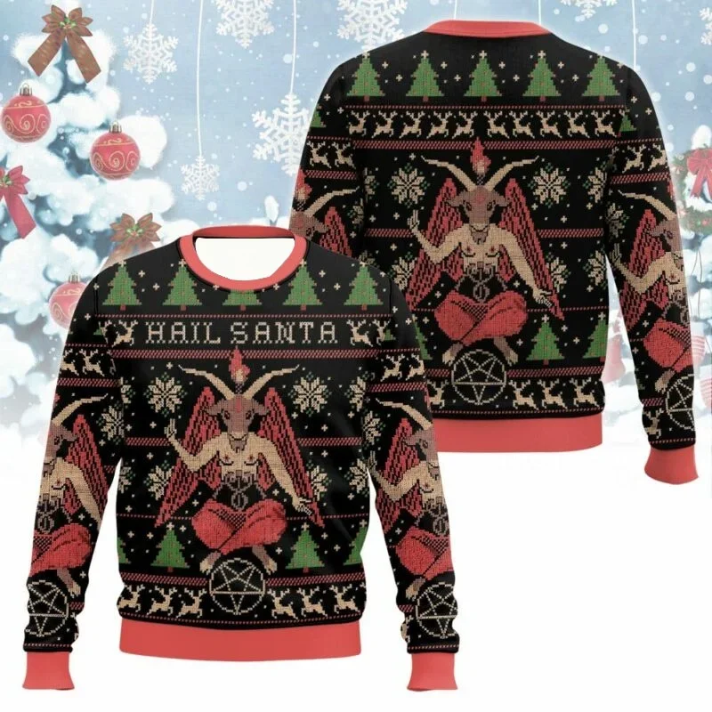 حائل سانتا كلوز الشيطان سانتا كلوز القبيح متعة عيد الميلاد الجدة هوديس الرجال والنساء حفلة عيد الميلاد زي لعب الأدوار