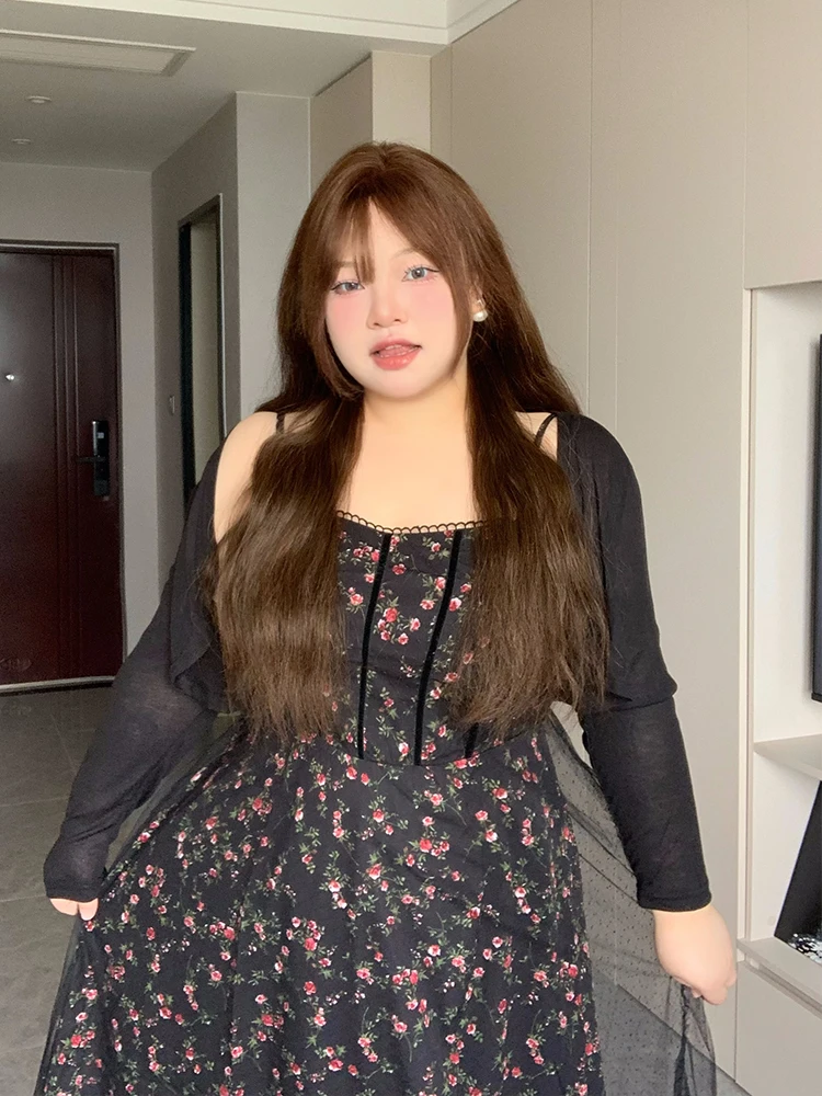 

Summer Thin Long Sve Cardigan Floral Print Dr Set Ele Gentle Soft Candy Two Piece Set Bla Lace Trim Long Dr