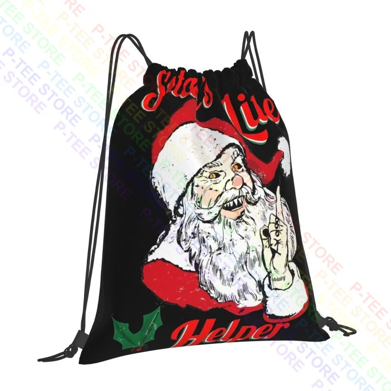 Anti Christmas Satans Little Drawstring Bags Gym Bag School Training Gymnast Bag Large Capacity