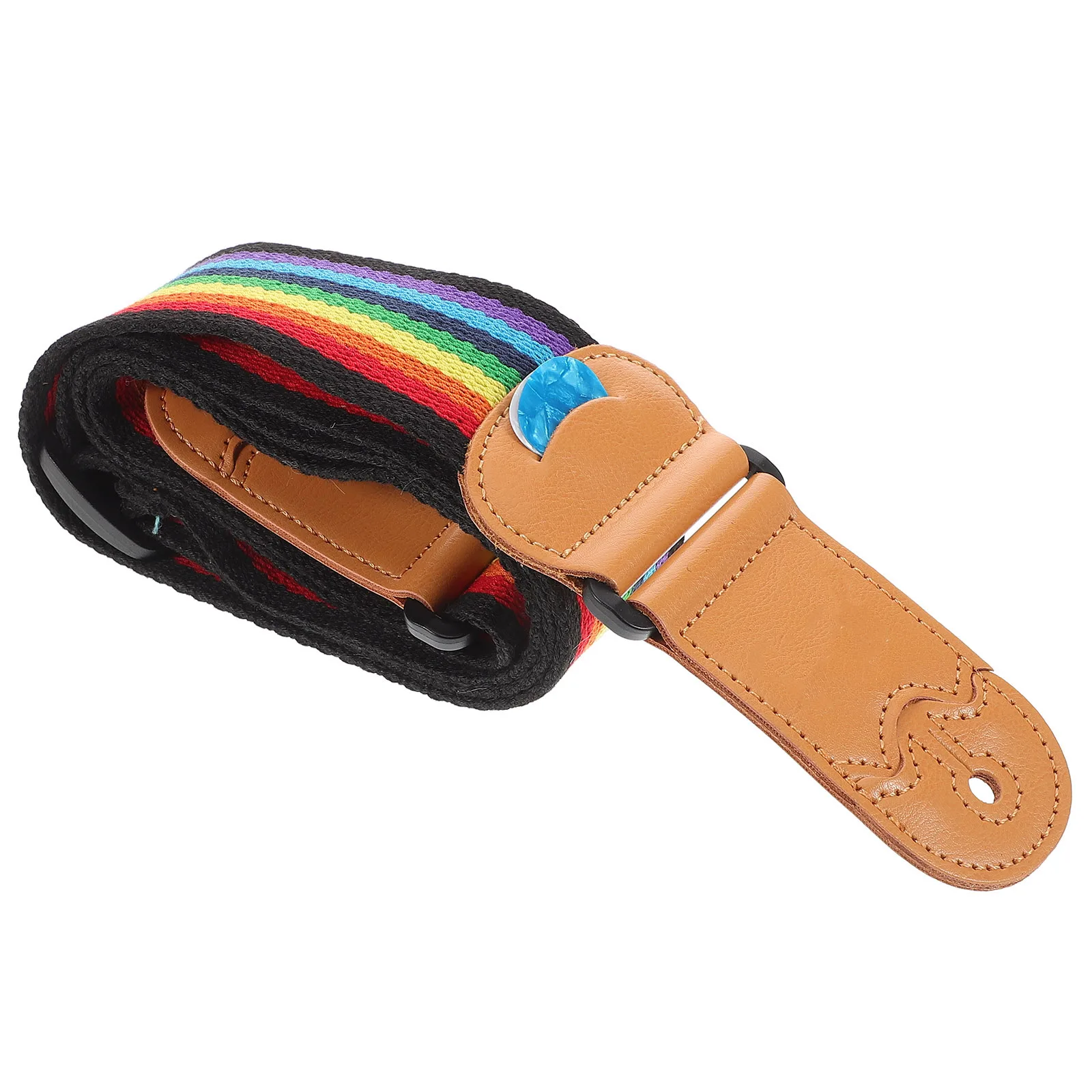 

Rainbow Striped Shoulder Straps Creative Guitar Supply Acoustic Children Belt Decor Cotton