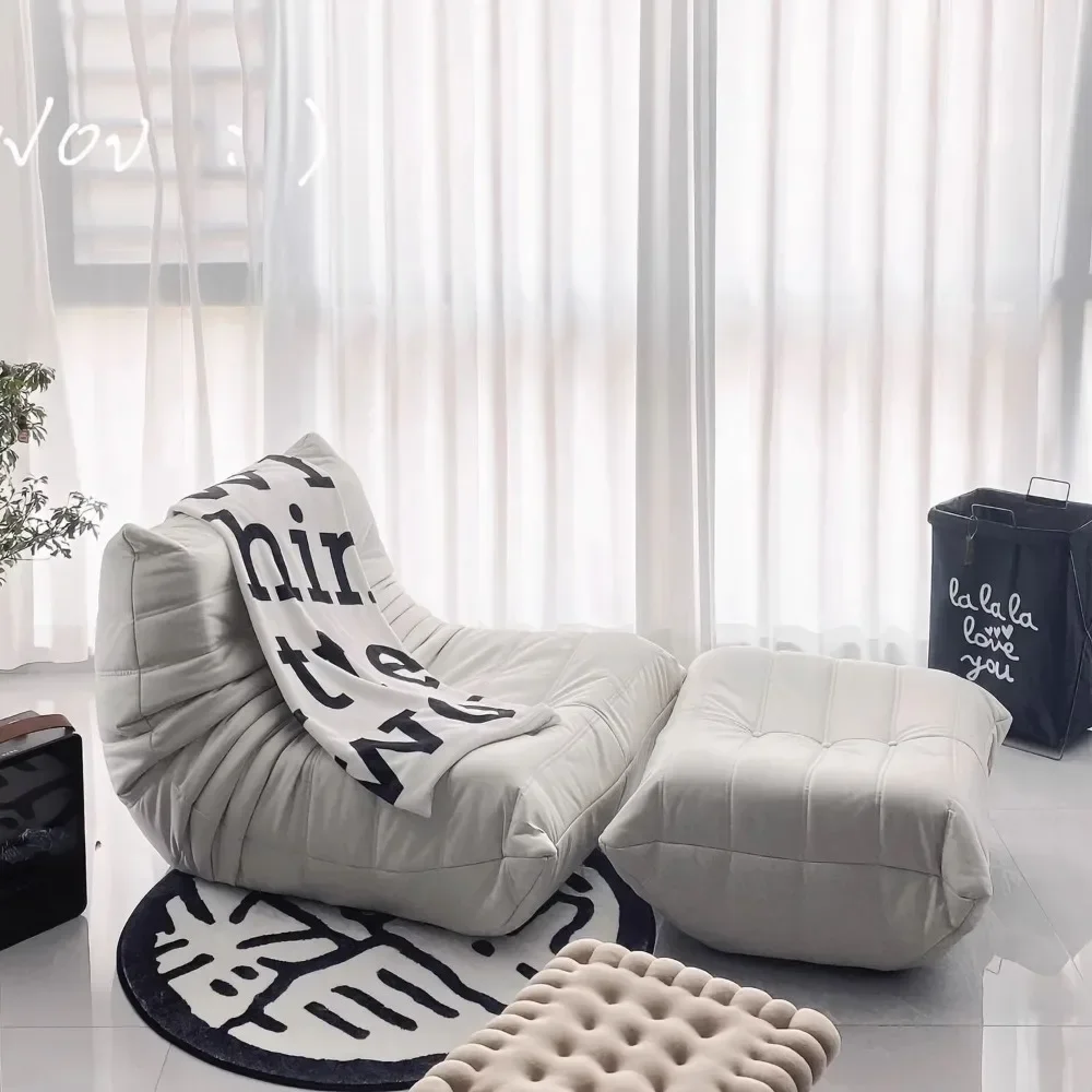 Sofá perezoso de piel auténtica, mueble de ocio para el hogar, sala de estar, balcón en el suelo, puede acostarse y dormir