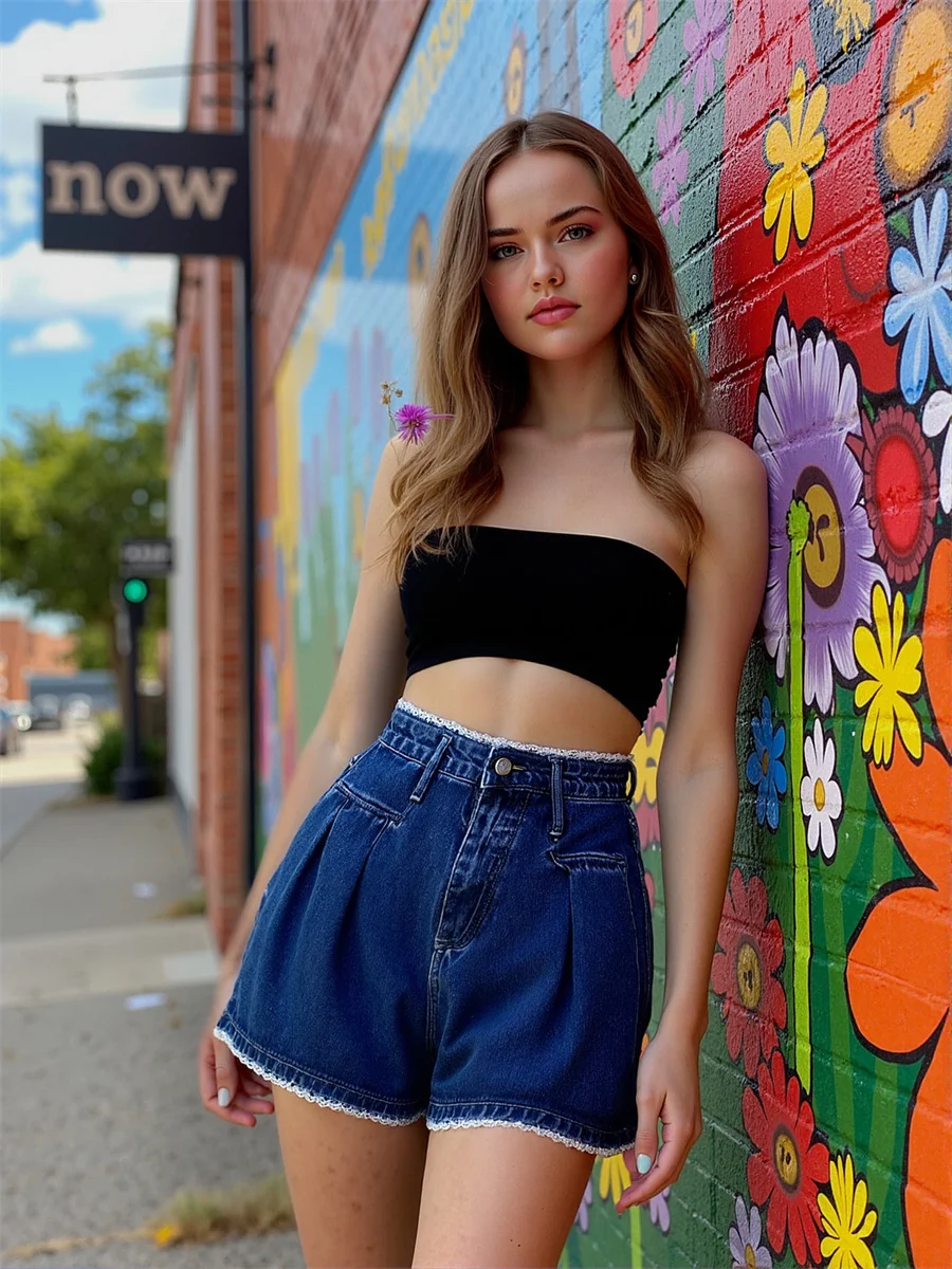 데님 다크 블루 반바지 여성 힙 랩핑 핫팬츠 펑크 고딕 클럽 나이트 블랙 슬림 핏 하이웨이스트 트렌디 여름 그런지