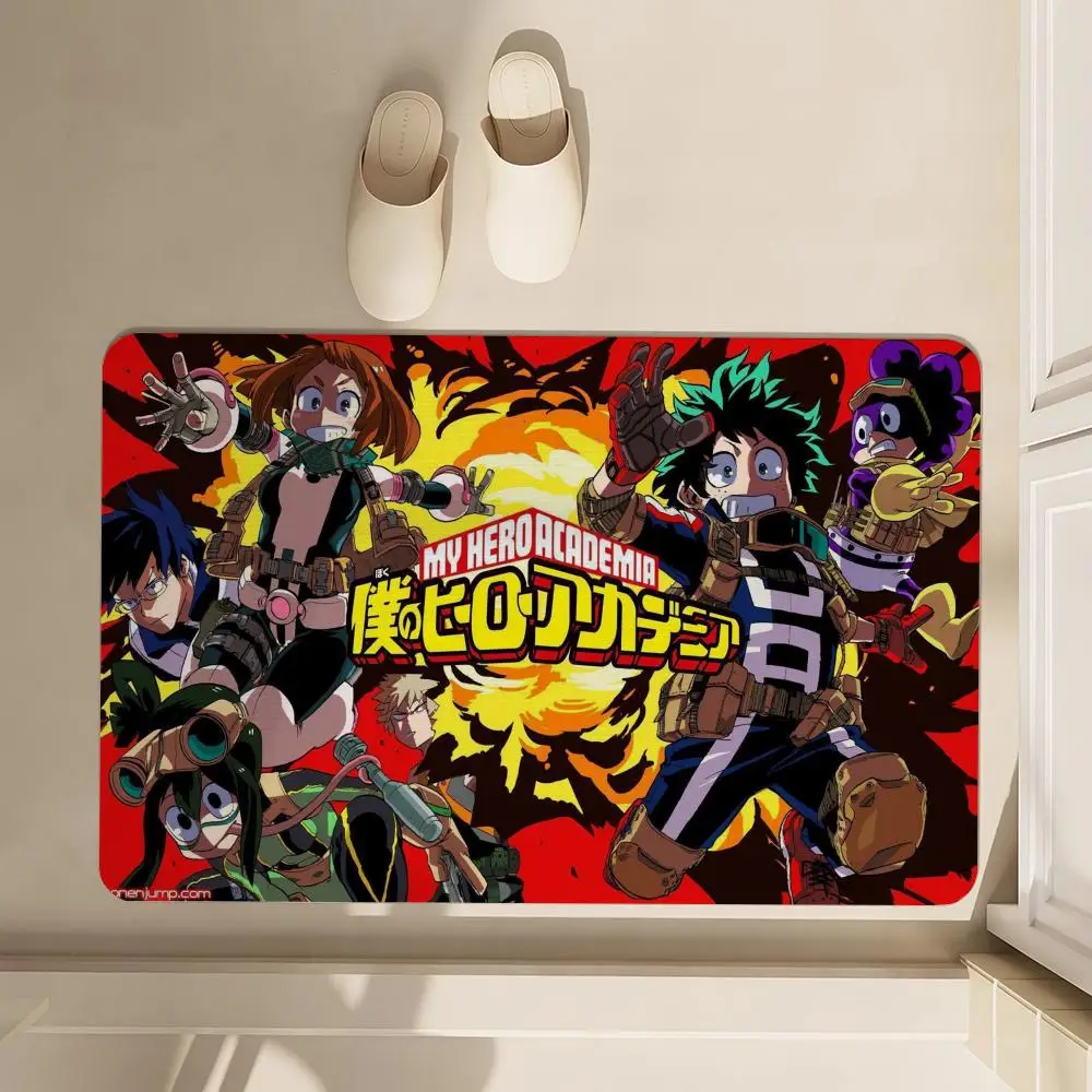 

My Hero Academia Floor Mat Soft Diatom Bathroom Absorbent Floor Mat, Toilet Of The Bathroom, Household Floor Mat, Door Mat Carpe