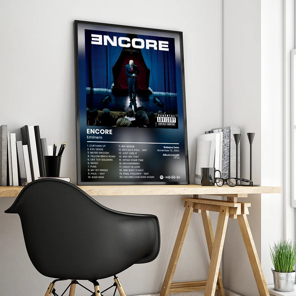 Super Rapper Eminems Movie Sticky Posters Vintage Room Home Bar Cafe Decor Vintage Decorative Painting