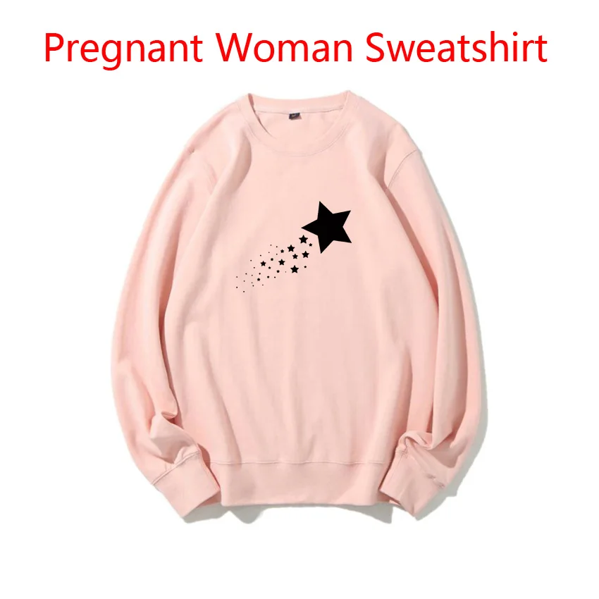 Pregnant Woman Sweatshirt Pentagram Funny Print Spring Autumn Sweaters for Maternity Women Customized Add Your Design Idea Cool