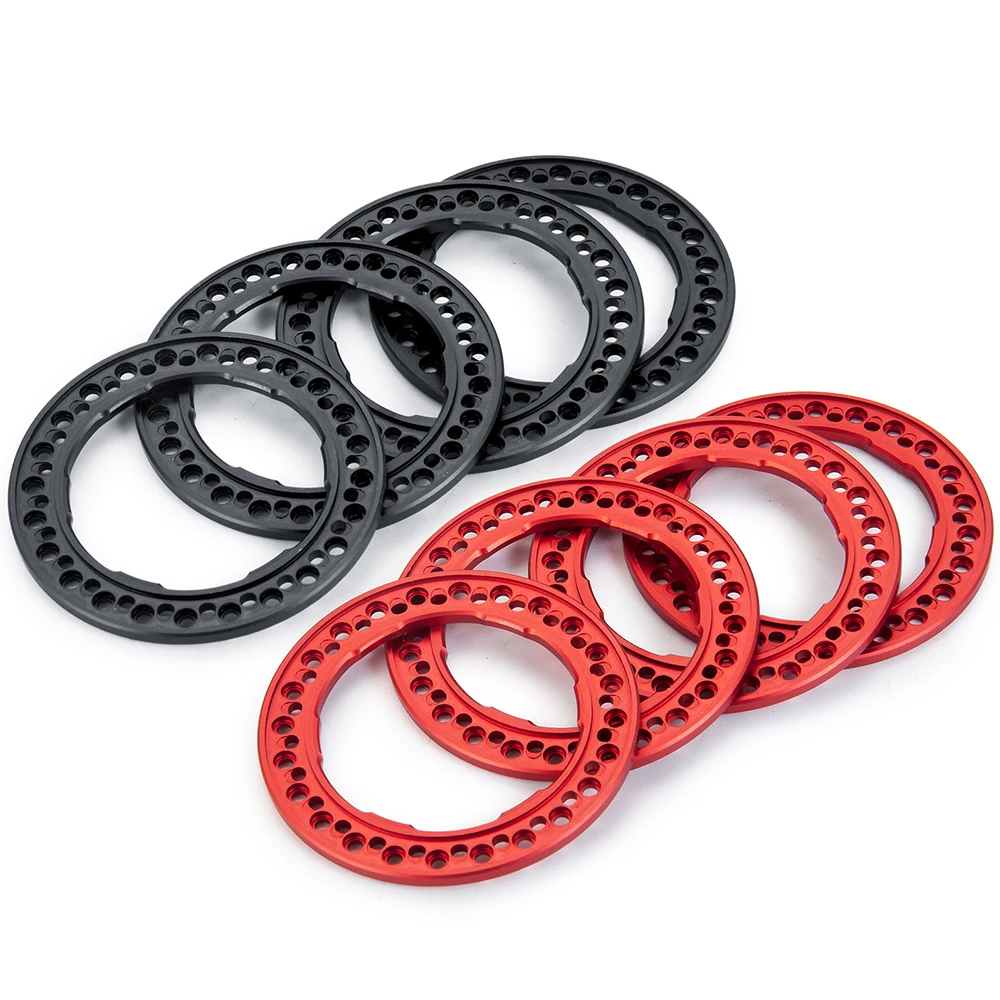 MIBIDAO 4Pcs Aluminum Alloy 1.9 inch 52mm Beadlock Wheel Outer Rings for Axial SCX10 90046 TRX-4 1/10 RC Car Model Upgrade Parts