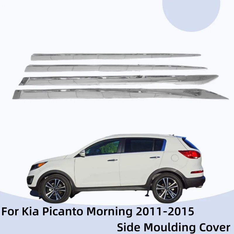 

For Kia Picanto Morning 2011 2012 2013 2014 2015 2016 2017 Car Exterior Chrome Side Moulding Cover Trim Paste Style