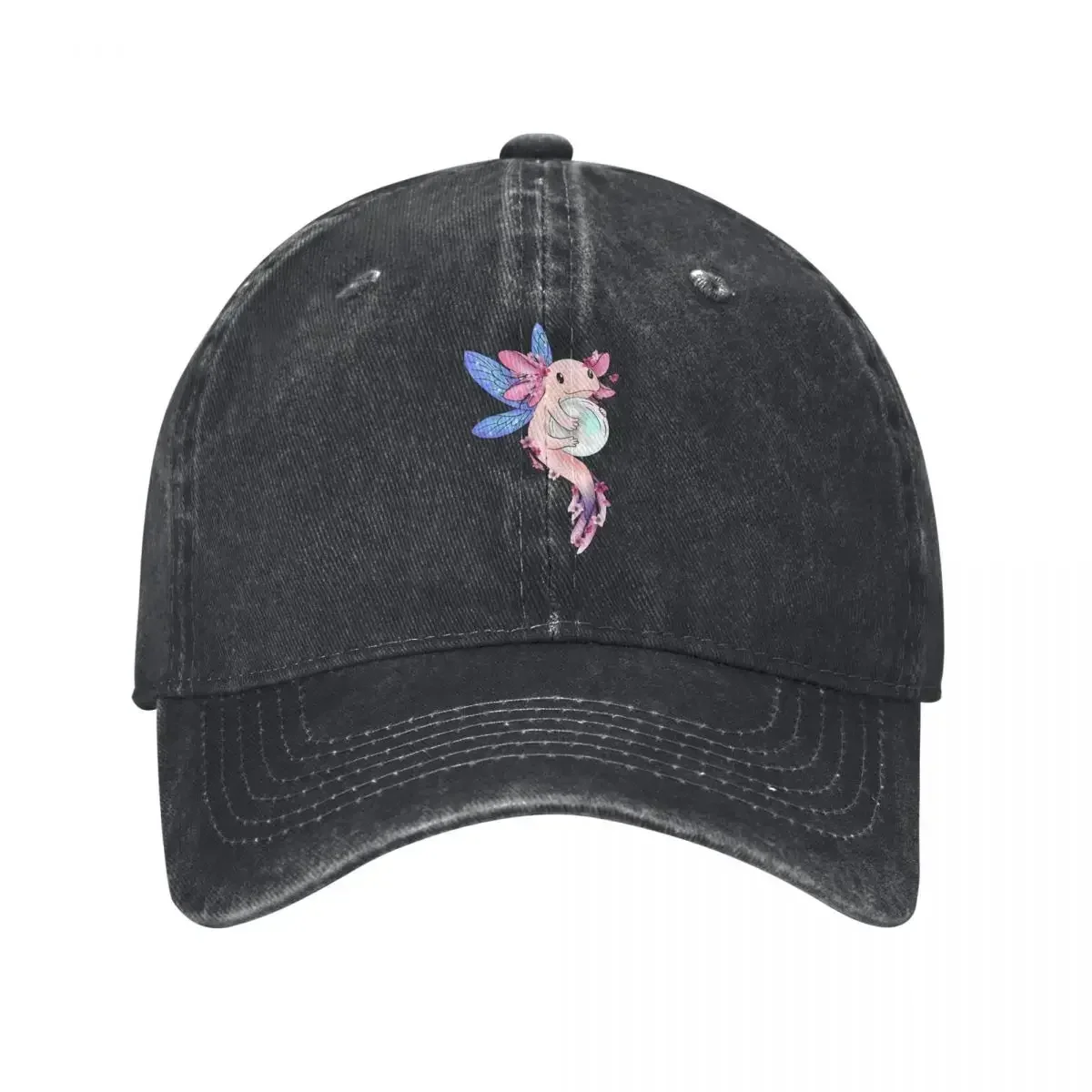 New Vintage Blossom Fairy Axolotl Baseball Caps for Men Women Distressed Denim Snapback Cap Animal Outdoor Adjustable Fit Caps H