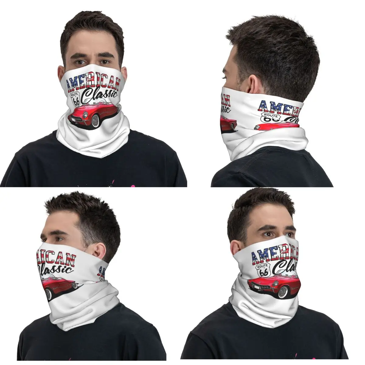 Classic Corvette Car Bandana Neck Gaiter Printed Mask Scarf Warm Cycling Scarf Running Unisex Adult Breathable