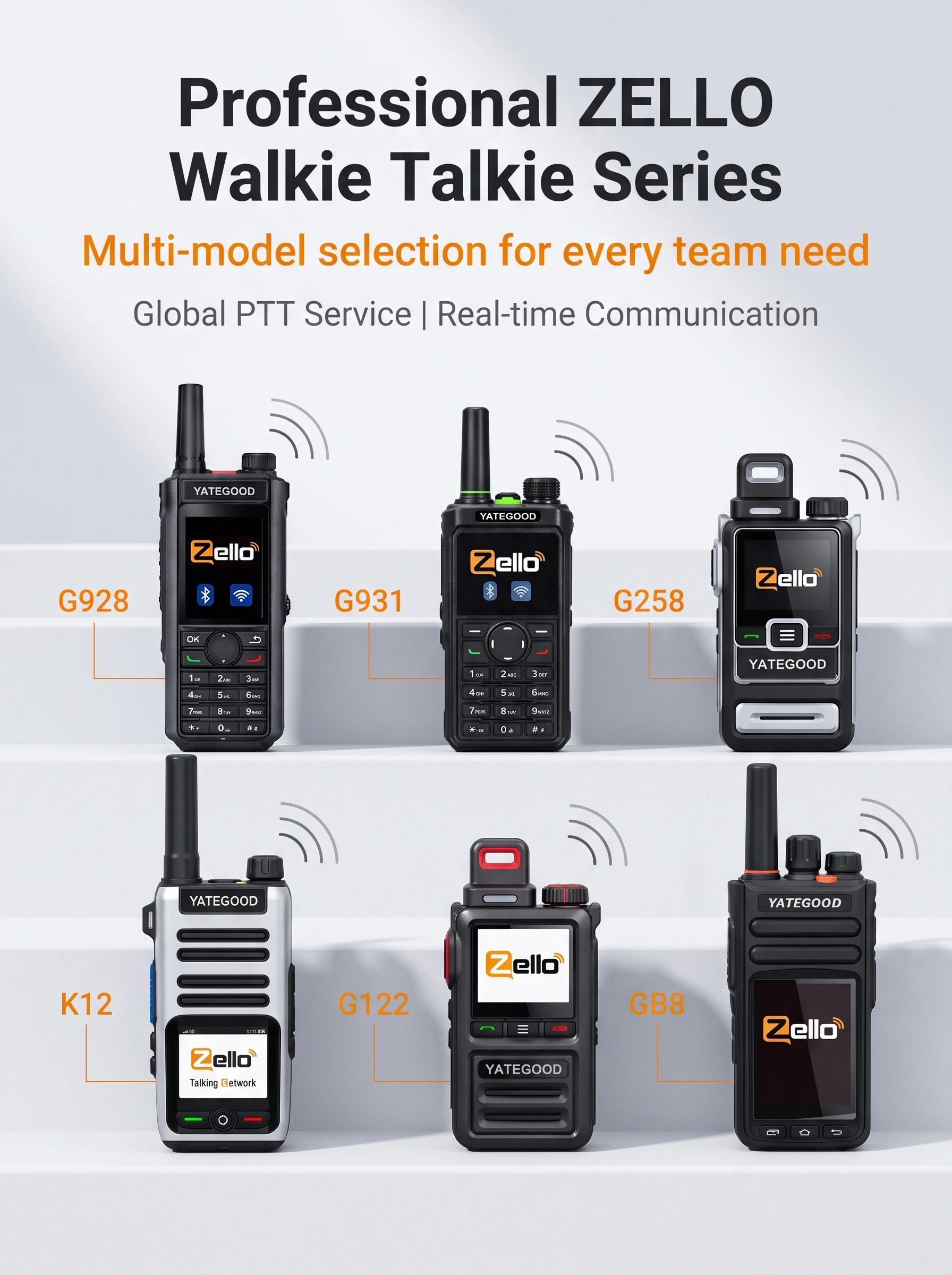 Global ZELLO Walkie Talkie Network 5000KM 3G 4G Radio WiFi 100KM Bluetooth GPS