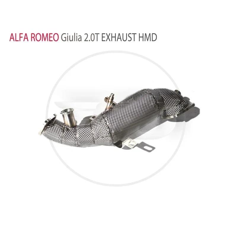 Section High flow Pipes branch downpipe Exhaust Pipe with for Alfa Romeo Giulia 2.0T Car