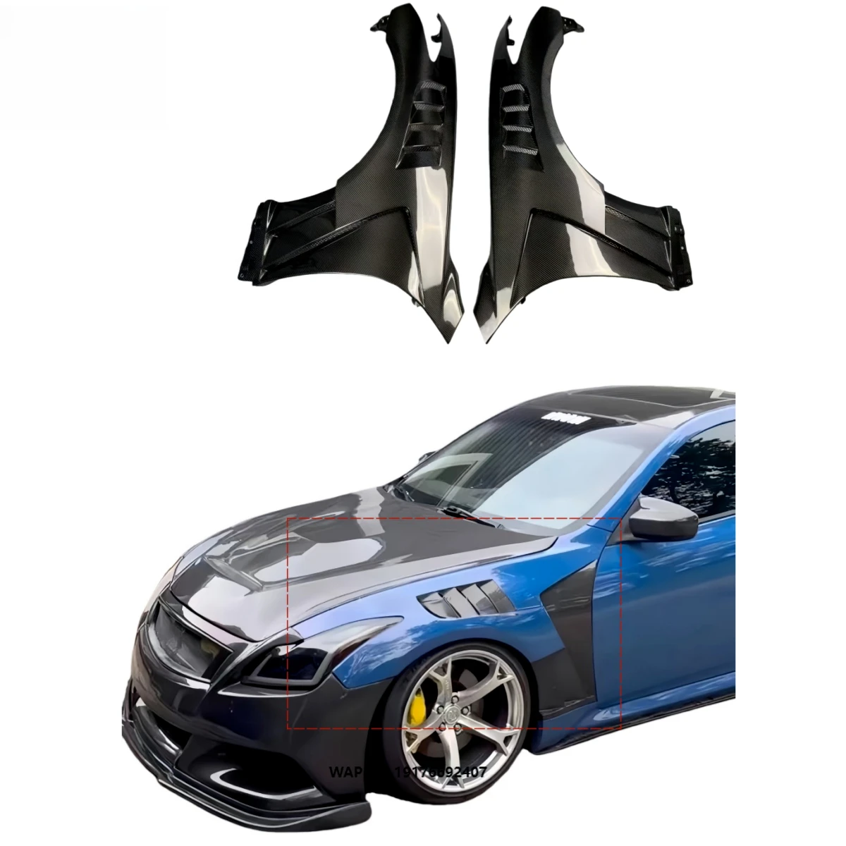 

ForInfiniti G37/G25/G35 Body Kit with Perforated Design, Front Mudguard, Car Bumper, Hot Selling Carbon Fiber Mudguard